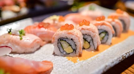 Japanese salmon rolls.