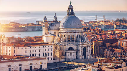 Grand canal and Santa Maria della Salute Basilica in Venice, Italy