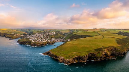 Seaside village of Port Isaac in Cornwall, England