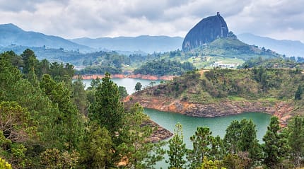 View of The Rock of Guatapé in Antioquia, Medellin, Colombia.