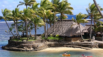 Tourists Kayaking in Fiji