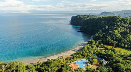 Resort along the beach front in Costa Rica