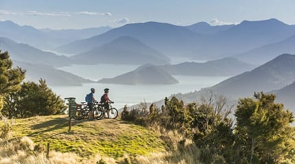 Biking in Marlborough Sounds, New Zealand.  Photo courtesy MarlboroughNZ