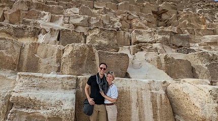 Doug and lisa at the Pyramids in Giza