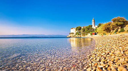 Pebble beach in Bol, Island of Brac, Dalmatia, Croatia