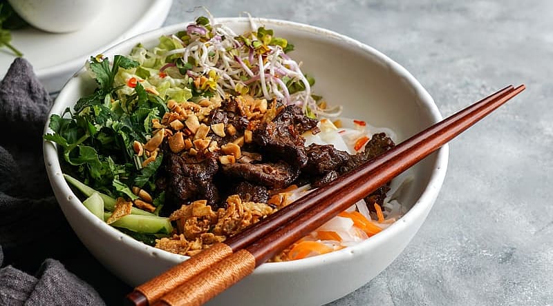 Traditional Vietnamese noodle salad Traditional Vietnamese noodle salad