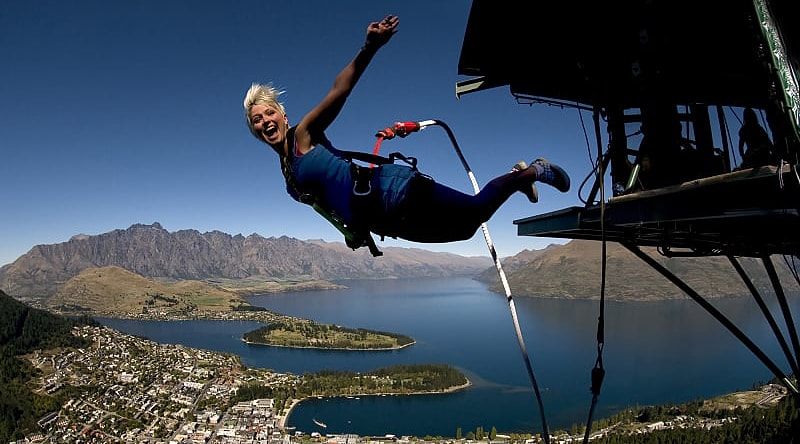 Queenstown Ledge Bungy in New Zealand. Photo courtesy of AJ Hacket Bungy Bungy jumping in Queenstown, New Zealand