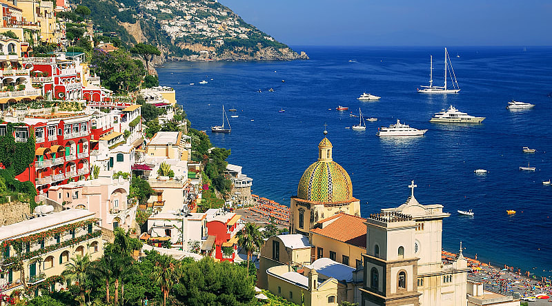 Positano on the Amalfi Coast, Italy Town of Positano on the Amalfi Coast, Italy