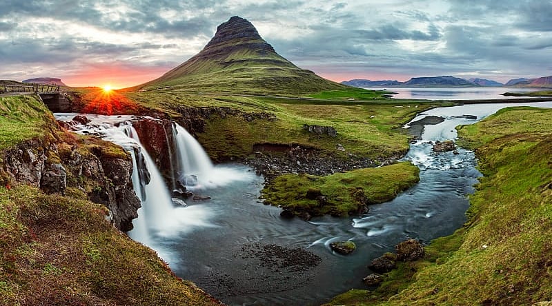 View of Kirkjufell in Iceland View of Kirkjufell in Iceland