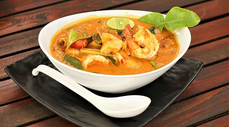 Thai Tom Yam Koong Soup bowl Thai Tom Yam Koong Soup bowl