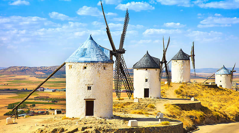 Castile La Mancha windmills of Cervantes Don Quixote in Consuegra, Spain. Castile La Mancha windmills of Cervantes Don Quixote in Consuegra, Spain.