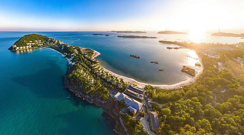View of Phu Quoc Island at sunset in Vietnam View of Phu Quoc Island at sunset in Vietnam