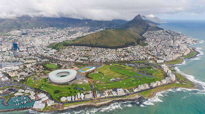 An aerial view of Cape Town in South Africa. An aerial view of Cape Town in South Africa.