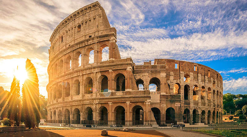 Roman Colosseum at sunrise in Italy Roman Colosseum at sunrise in Italy
