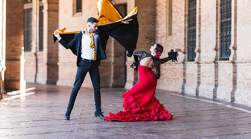Dancers performing in Seville, Spain Dancers performing in Seville, Spain