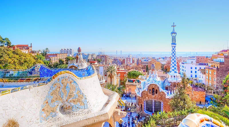 Gaudi's Park Guell in Barcelona, Spain