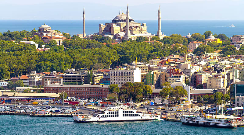View of Istanbul and Hagia Sophia Church in Turkey View of Istanbul and Hagia Sophia Church in Turkey