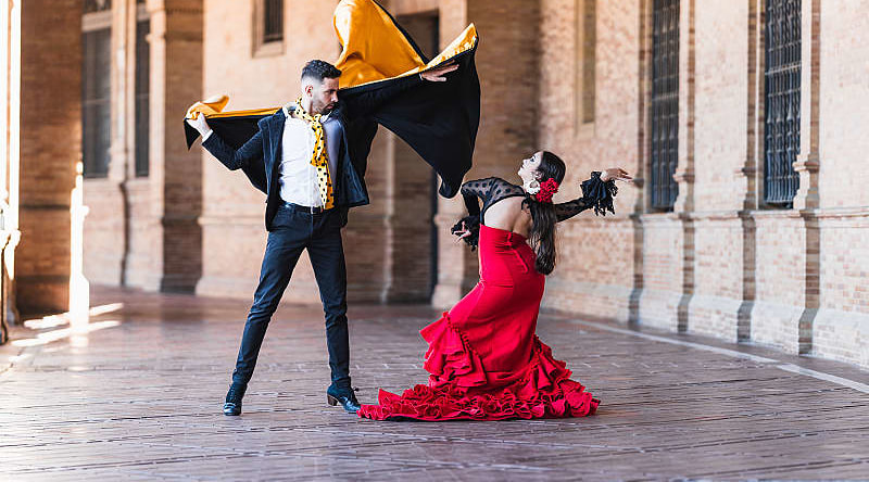 Dancers performing in Seville, Spain Dancers performing in Seville, Spain