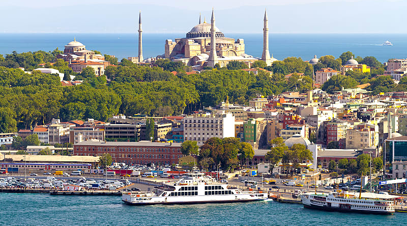View of Istanbul and Hagia Sophia Church in Turkey View of Istanbul and Hagia Sophia Church in Turkey