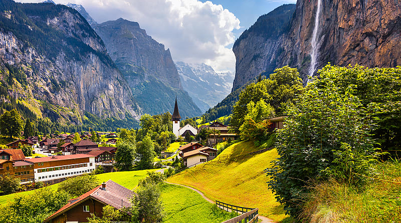 Lauterbrunnen in the Swiss Alps Lauterbrunnen in the Swiss Alps