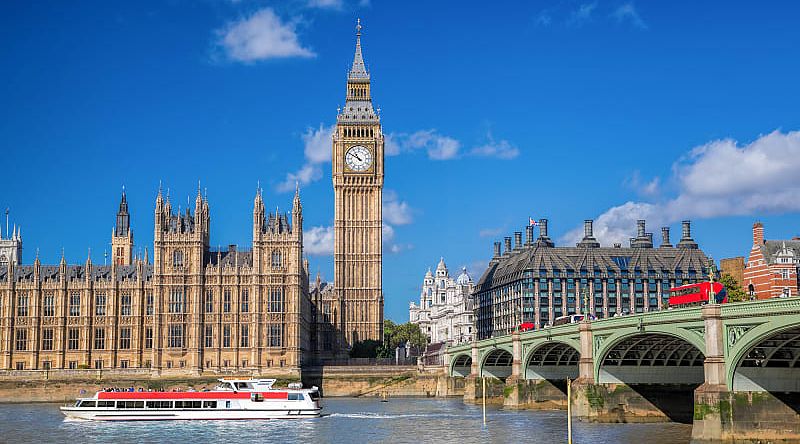 The Big Ben and Houses of Parliament in London, England