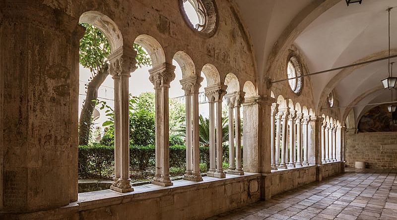 Old church interior in Dubrovnik, Croatia