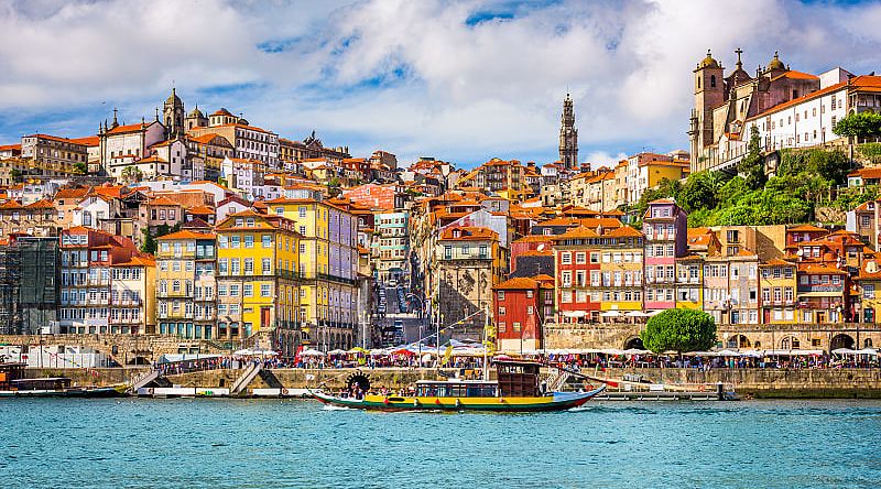 Colorful skyline of Porto in Portugal