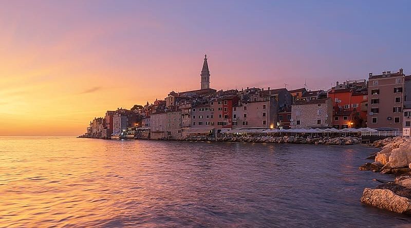 Romantic sunrise in Rovinj, Croatia