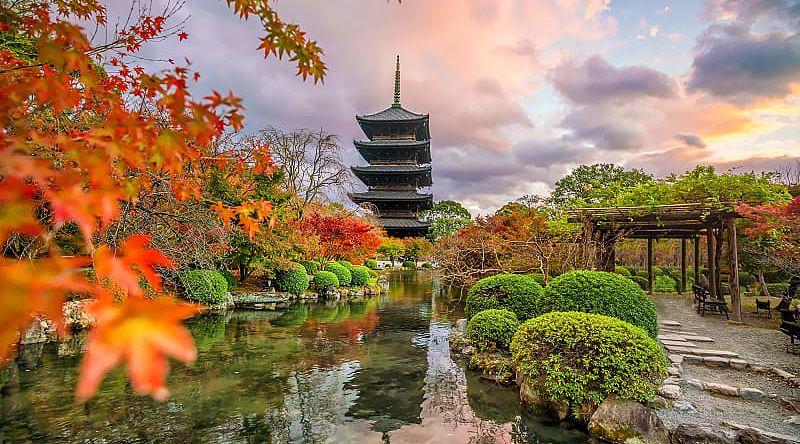 Toji Temple Wooden Pagoda, Kyoto, Japan