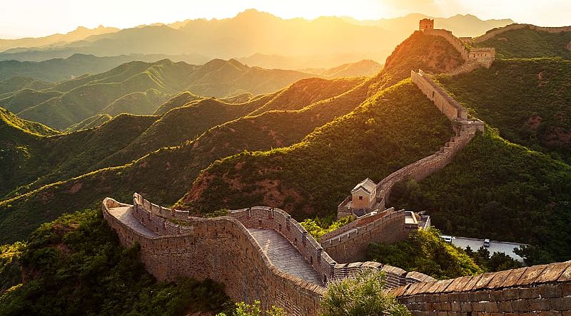 The Great China Wall at sunset