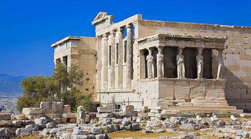 Erechtheion temple in the Acropolis, Athens, Greece