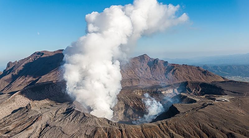 Active volcano Kyushu in Japan