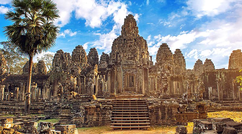 Ancient Buddhist Khmer Temple in Angkor Wat, Cambodia.