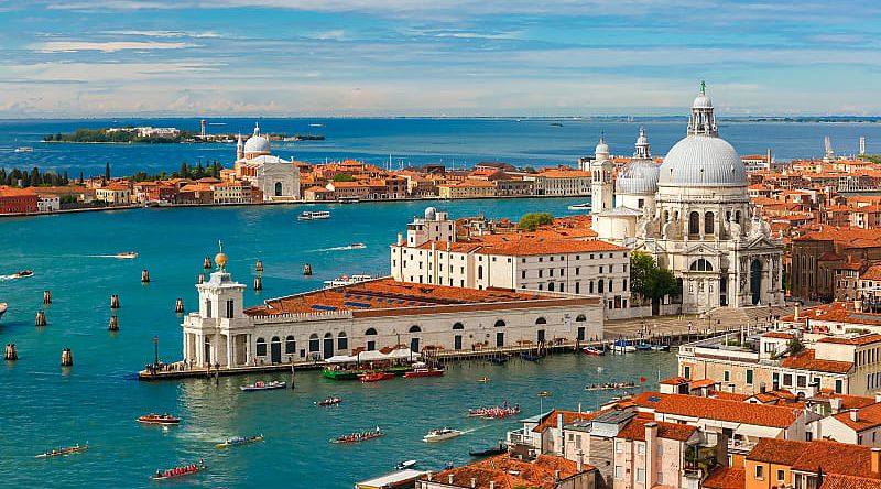 Grand canal and Basilica di Santa Maria della Salute in Venice, Italy Grand canal and Basilica di Santa Maria della Salute in Venice, Italy