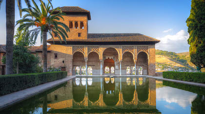 Alhambra at sunrise in Granada, Spain 