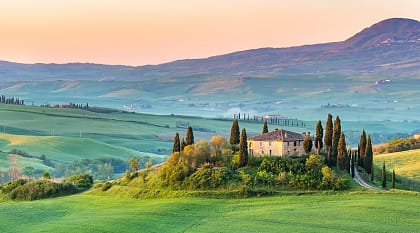 Beautiful sunset in the heart of Italy, Tuscany
