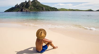 Solo traveler in Mamanuca Island in Fiji