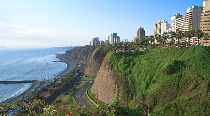 Beach view of Miraflores in Lima, Peru.