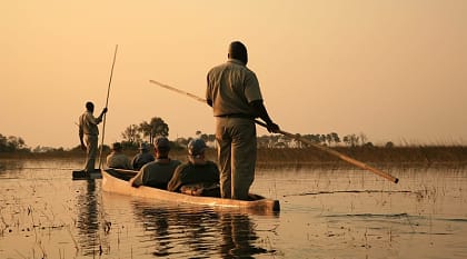Traditional mokoro ride on the Okavango Delta Traditional mokoro ride on the Okavango Delta
