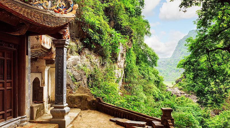 View from the Bich Dong Pagoda at Ninh Binh Province in Vietnam. View from the Bich Dong Pagoda at Ninh Binh Province in Vietnam.