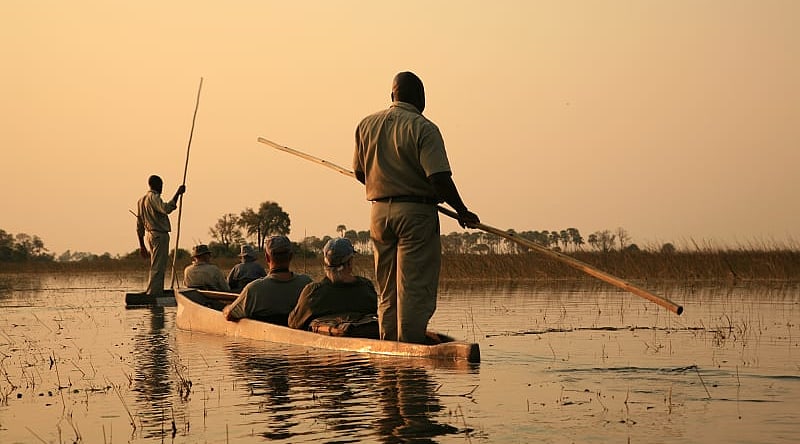Traditional mokoro ride on the Okavango Delta Traditional mokoro ride on the Okavango Delta