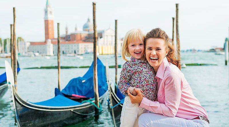 Family in Venice, Italy Family in Venice, Italy