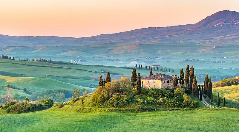 Beautiful sunset in the heart of Italy, Tuscany