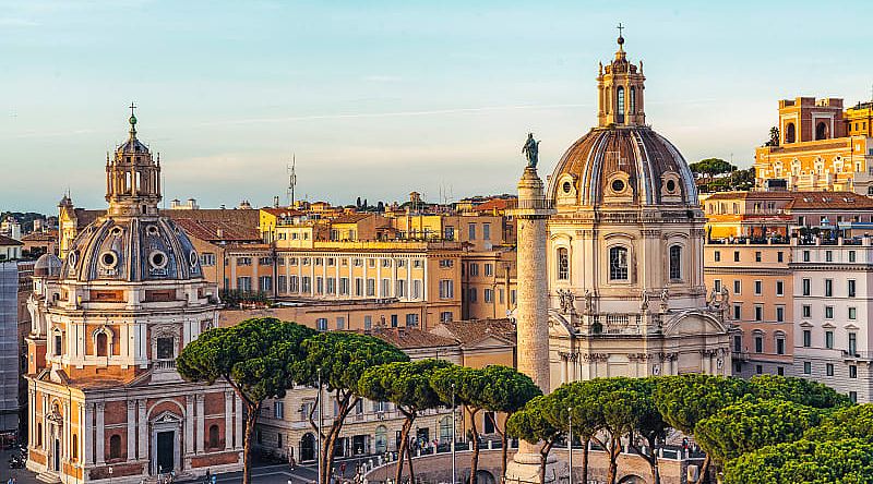 View of Piazza Venezia in Rome, Italy