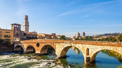 Ponte Pietra in Verona, Italy