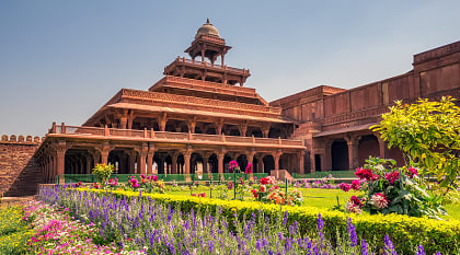 Ancient abandoned city of Fatehpur Sikri n the Agra district of Uttar Pradesh, India.