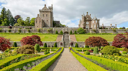 Drummond Castle and gardens in Perthshire near Crieff in Scotland