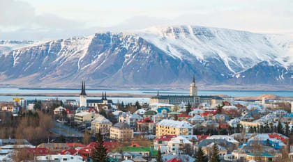 A view of Reykjavik, the capital city of Iceland