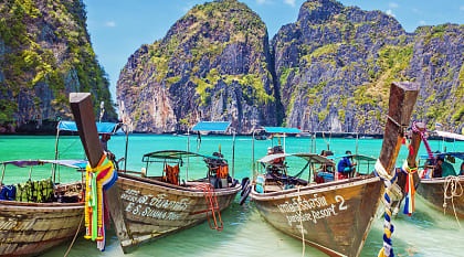 View of Maya Bay in Phi Phi Island in Thailand. 