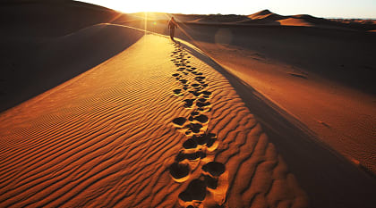 Footprints in Namib Desert, Namibia